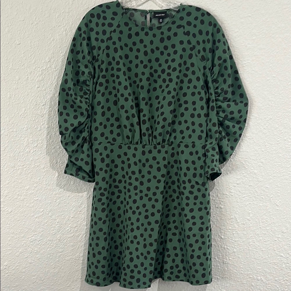 Who What Wear Green Polka Dot dress size Medium